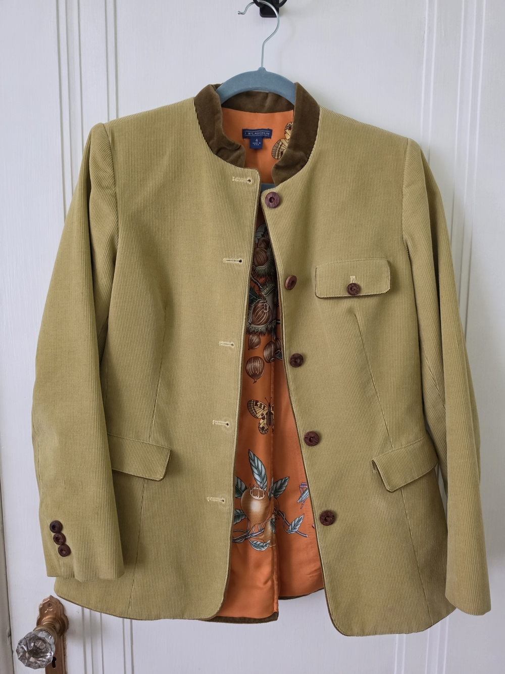L McLaughin Vintage Olive Green Corduroy Jacket - Women's